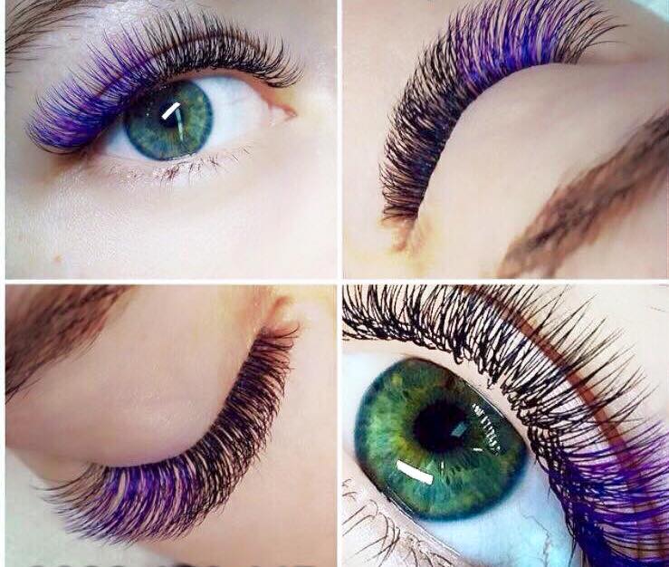 Colored lash extensions